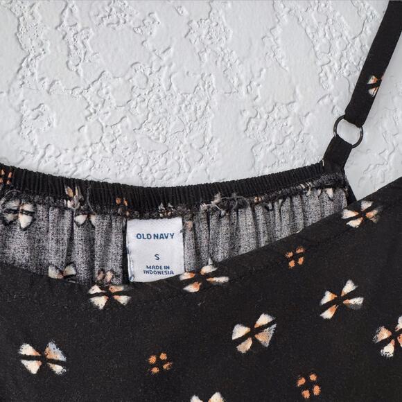 Old Navy Black Patterned Spaghetti Strap Short Dress Size Small - Picture 5 of 7